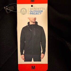 Men's Mondetta Outdoor Project Full Zip Jacket Hooded Wind Water Resistant Med